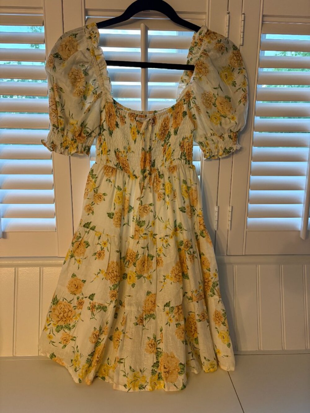 🌼 Faithfull The Brand Floral Puff Sleeve Mini Dress – Size S (US 4) - Picture 7 of 7